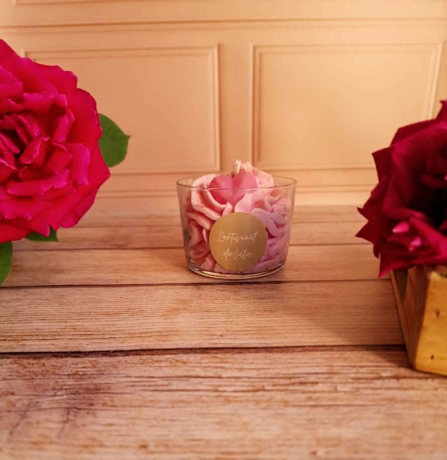 Bougie gourmande parfumée Bois de Rose - Cire de soja & parfum de Grasse